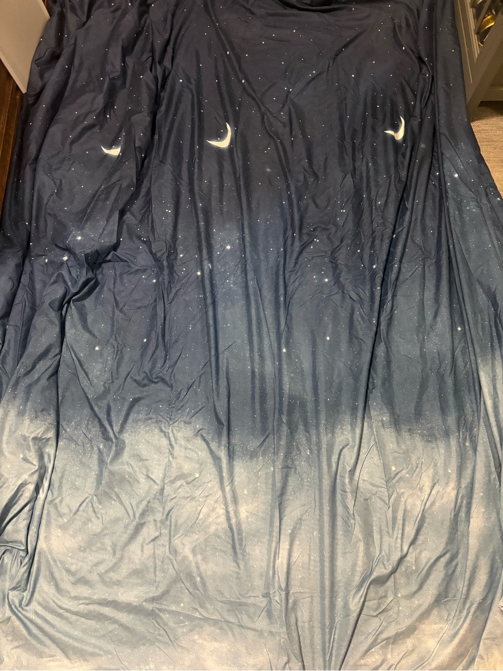 62- Night Sky Crescent Moon Blue Duvet Cover - Premium Home Bedding